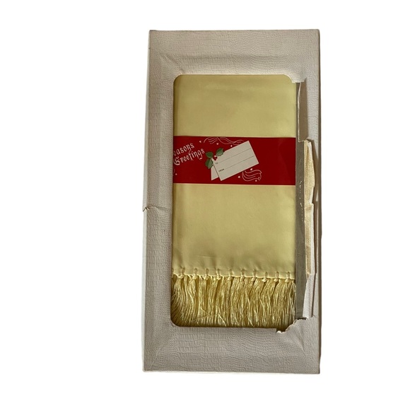 Men’s Scarf with Fringe Yellow Vintage - Picture 2 of 8